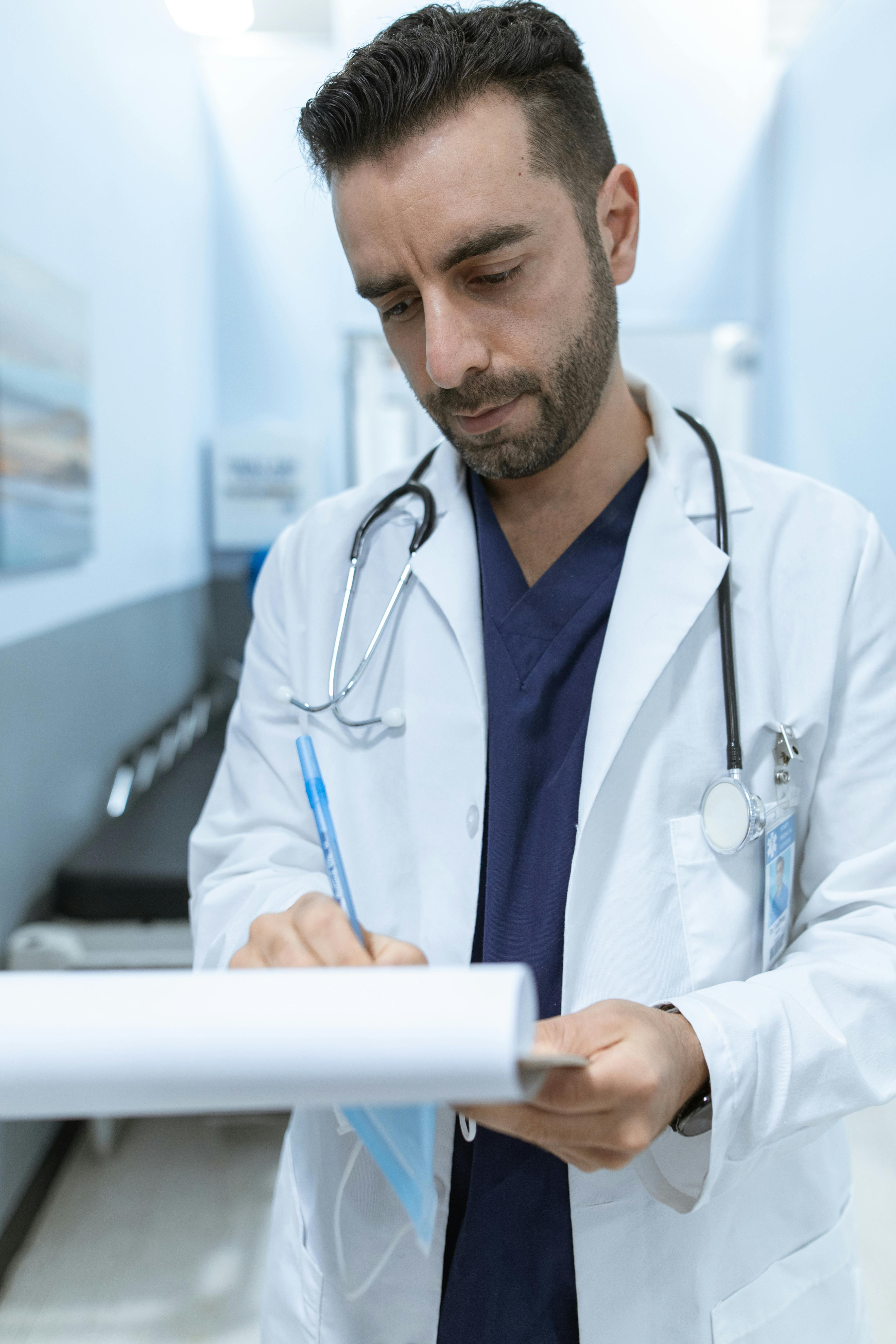 Doctor reviewing notes